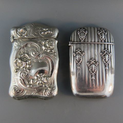 Appraisal: Match Safes Gorham sterling and German silver floral