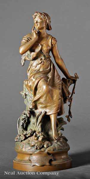 Appraisal: After Hippolyte Moreau French - Song of the Lark bronze