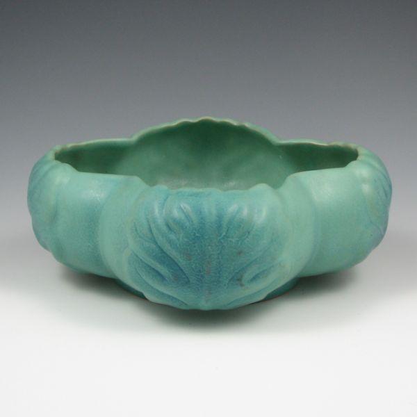 Appraisal: Van Briggle s bowl with leaves in Ming Turquoise Marked