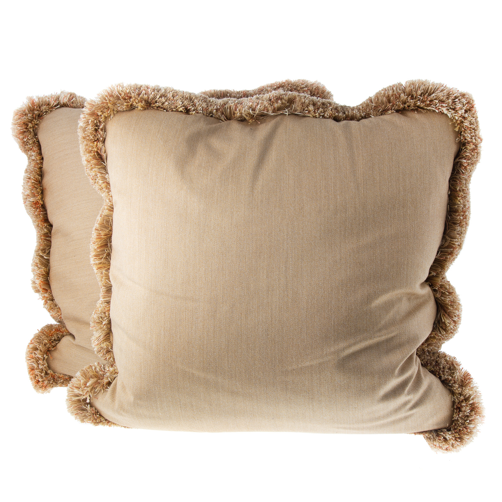 Appraisal: A PAIR OF DESIGNER THROW PILLOWS Trimmed with fringe approx