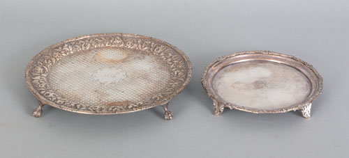 Appraisal: Two Baltimore repousse silver salvers mid th c bearing the