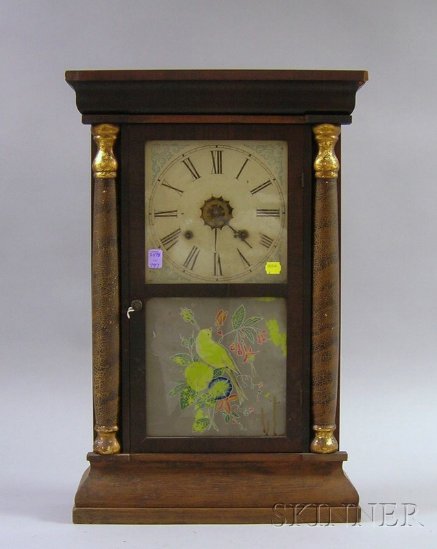 Appraisal: Mahogany Shelf Clock by Waterbury Clock Company Waterbury Connecticut with