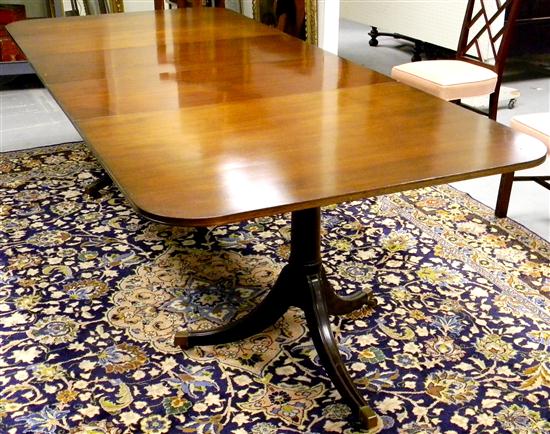 Appraisal: Duncan Phyfe style double pedestal mahogany dining table minor scratches