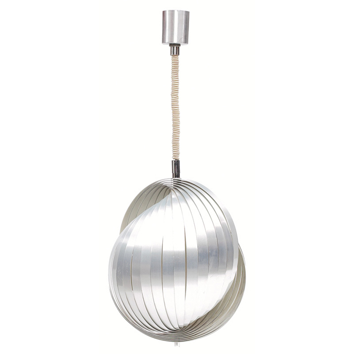 Appraisal: Mathieu hanging fixture attribution s swiveling aluminum rings with white