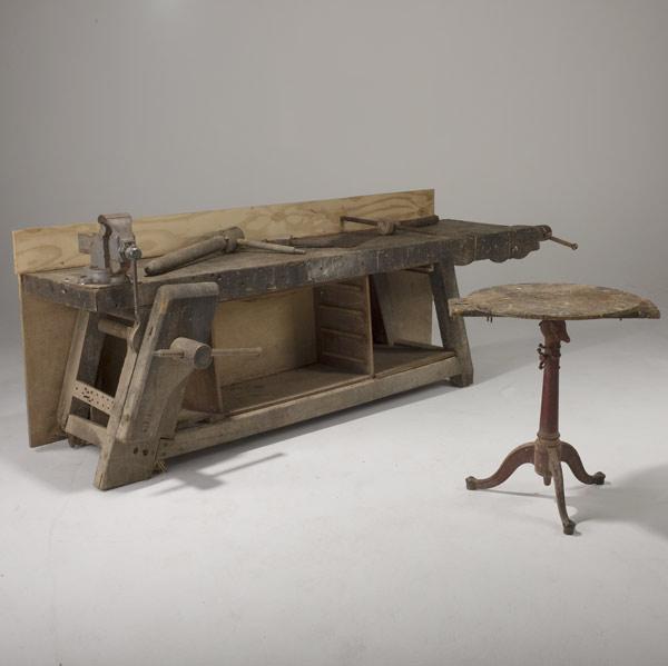 Appraisal: SHOP OF PHILLIP LLOYD POWELL th C workbench together with