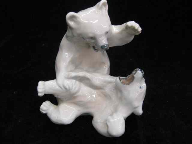 Appraisal: Royal Copenhagen Porcelain Figurine oftwo polar bears at play ''