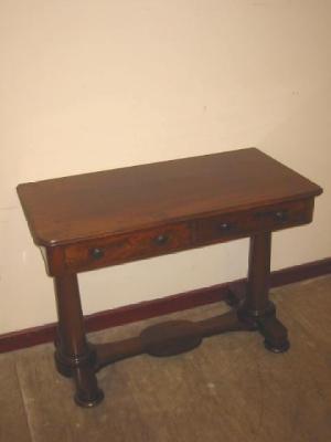 Appraisal: A VICTORIAN MAHOGANY SIDE TABLE of round oblong form with