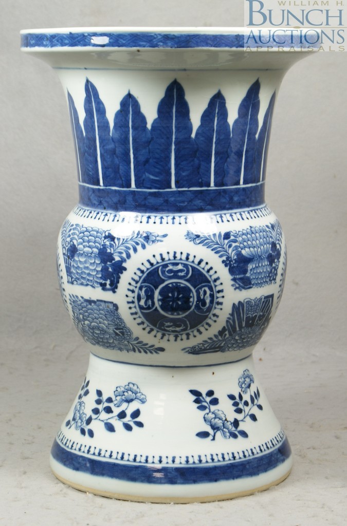 Appraisal: Chinese export porcelain blue and white Fitzhugh vase high with