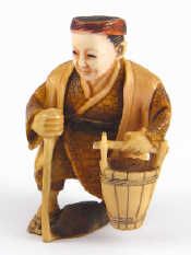 Appraisal: A s netsuke of a gentleman carrying a bucket