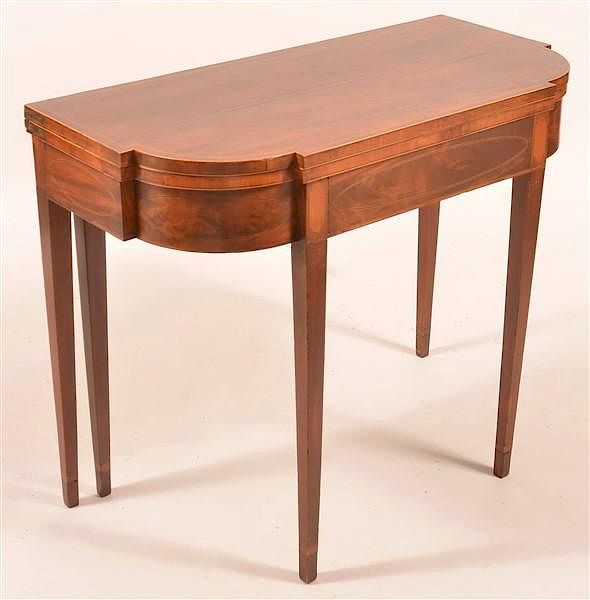 Appraisal: American Hepplewhite Gate Leg Card Table American Hepplewhite Cherry and