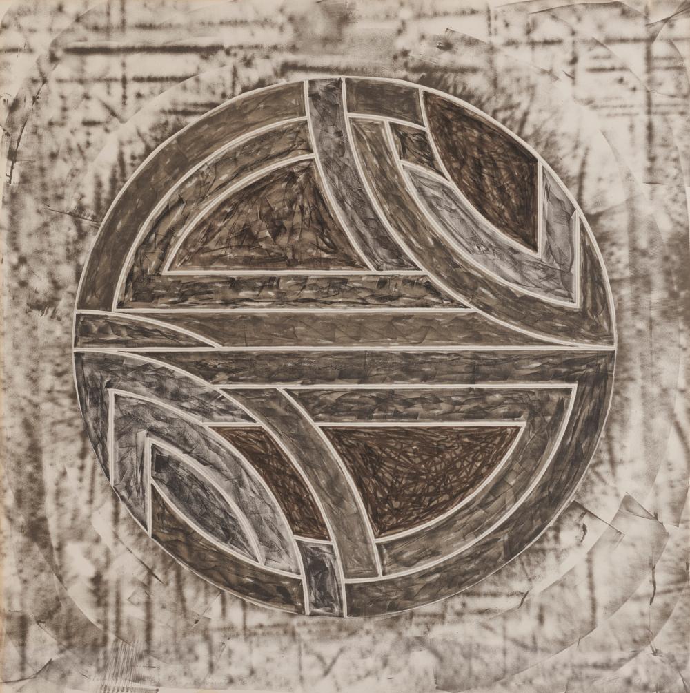 Appraisal: FRANK STELLA American b Black Trial Proof Sinjerli Variant II