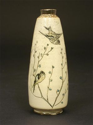 Appraisal: A Martin Brothers stoneware incised and painted with birds amongst