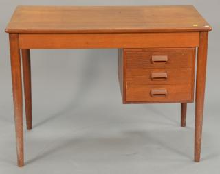 Appraisal: Danish Modern students desk and teak cart desk top x