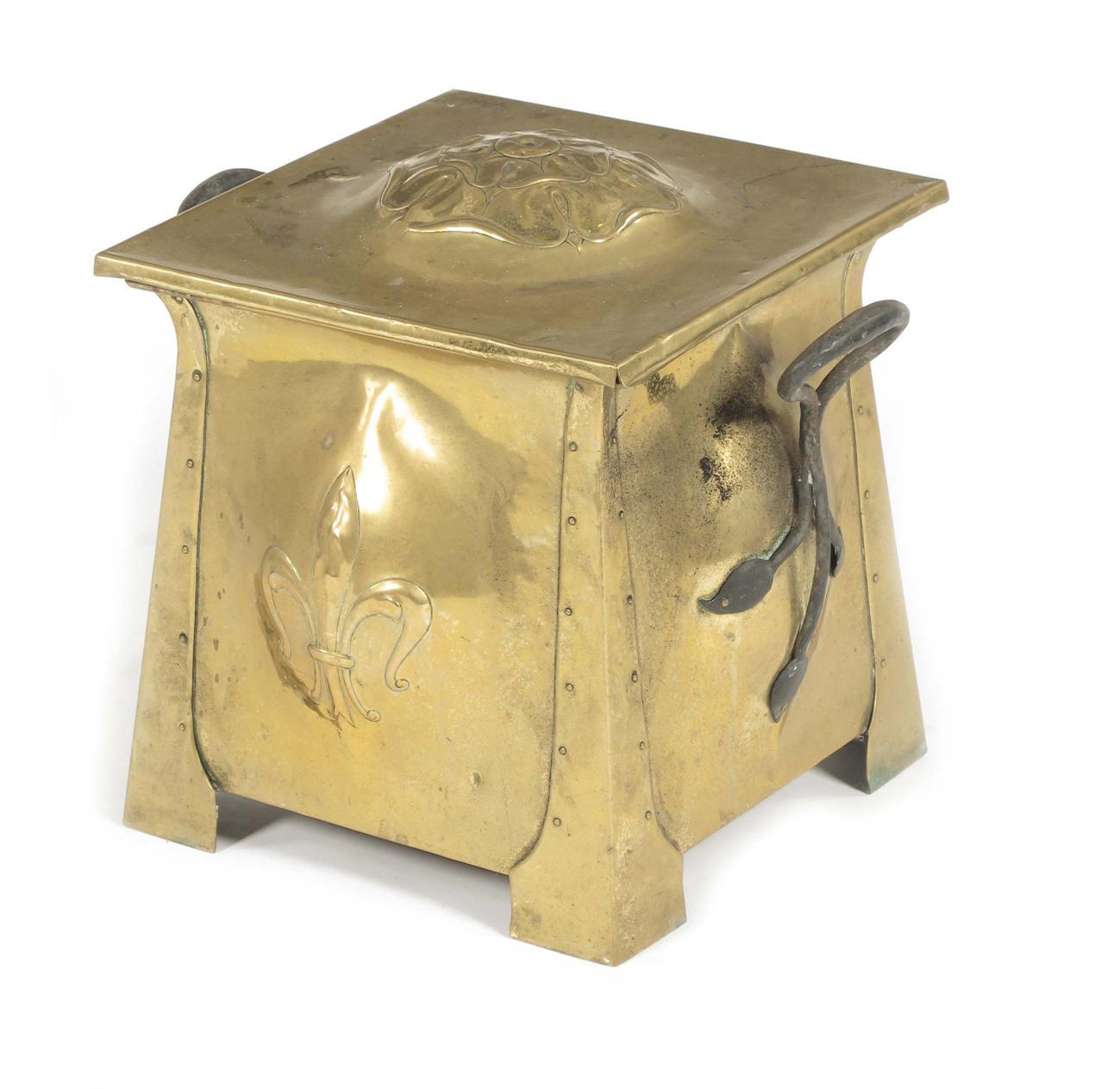 Appraisal: An Arts amp Crafts brass coal box