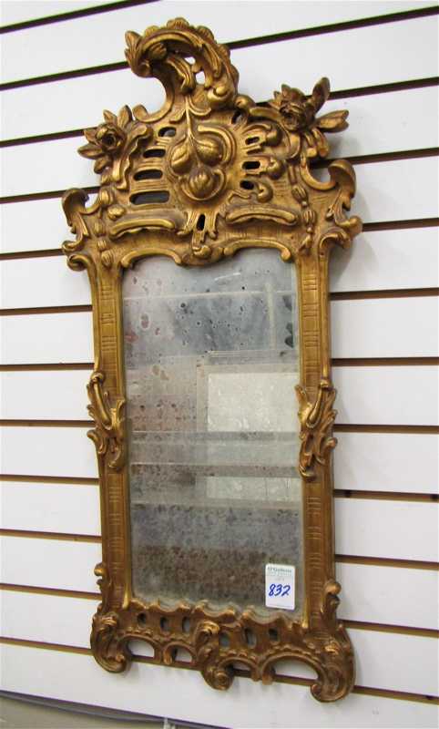 Appraisal: LOUIS XV STYLE GILTWOOD AND GESSO WALL MIRROR French th