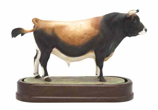 Appraisal: An English Bone China Model of a Bull Doris Lindner