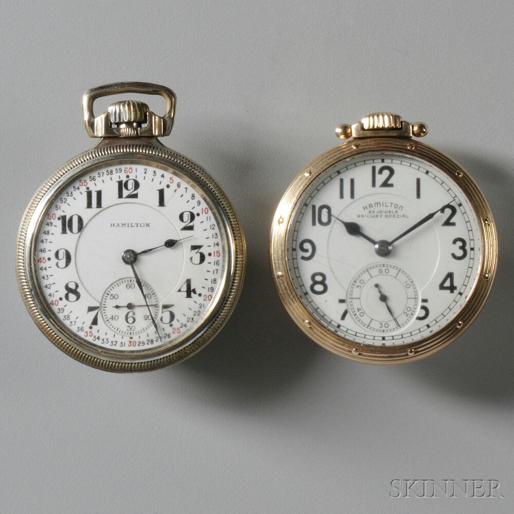 Appraisal: Two -jewel Hamilton Open Face Watches Lancaster Pennsylvania both with