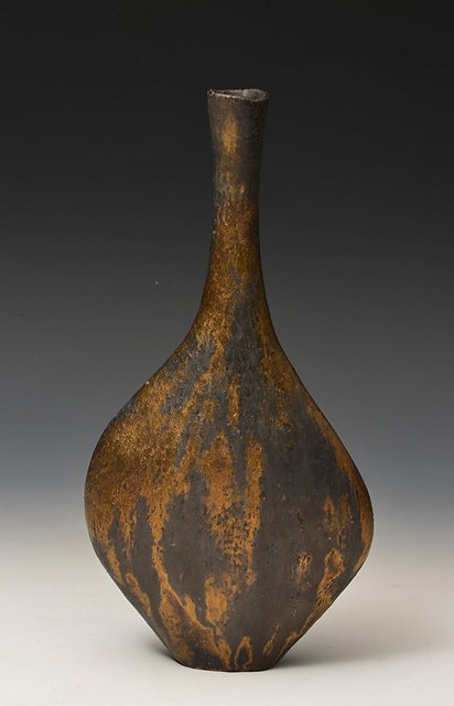 Appraisal: Robert Fournier British - Vase poured gold glaze over black