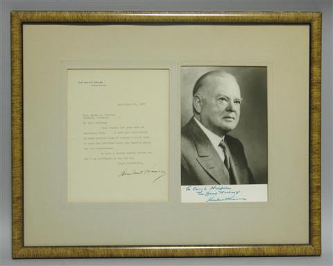 Appraisal: HERBERT HOOVER LETTER SIGNED AS PRESIDENT Typed letter SIGNED AS