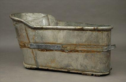 Appraisal: Galvanized Metal Bathtub in x ft in x in