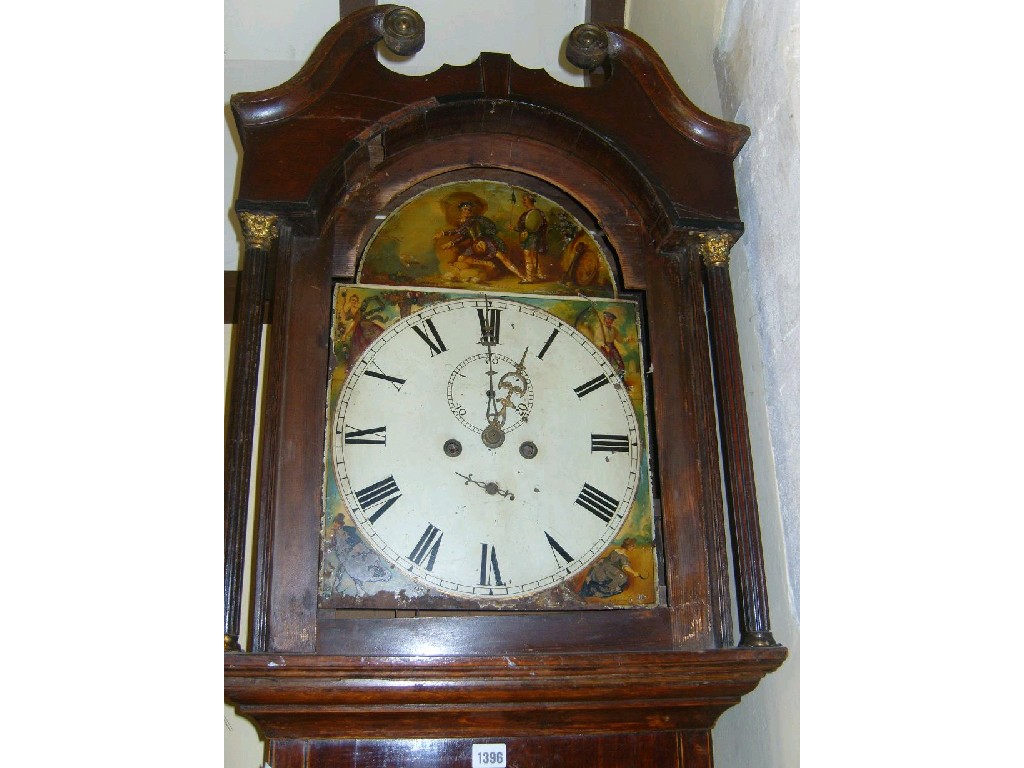 Appraisal: A Georgian oak longcase clock enclosing an arched painted dial