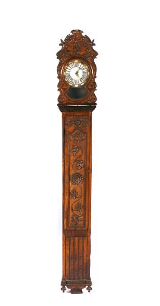 Appraisal: A Louis XV walnut long case clock lacking works last