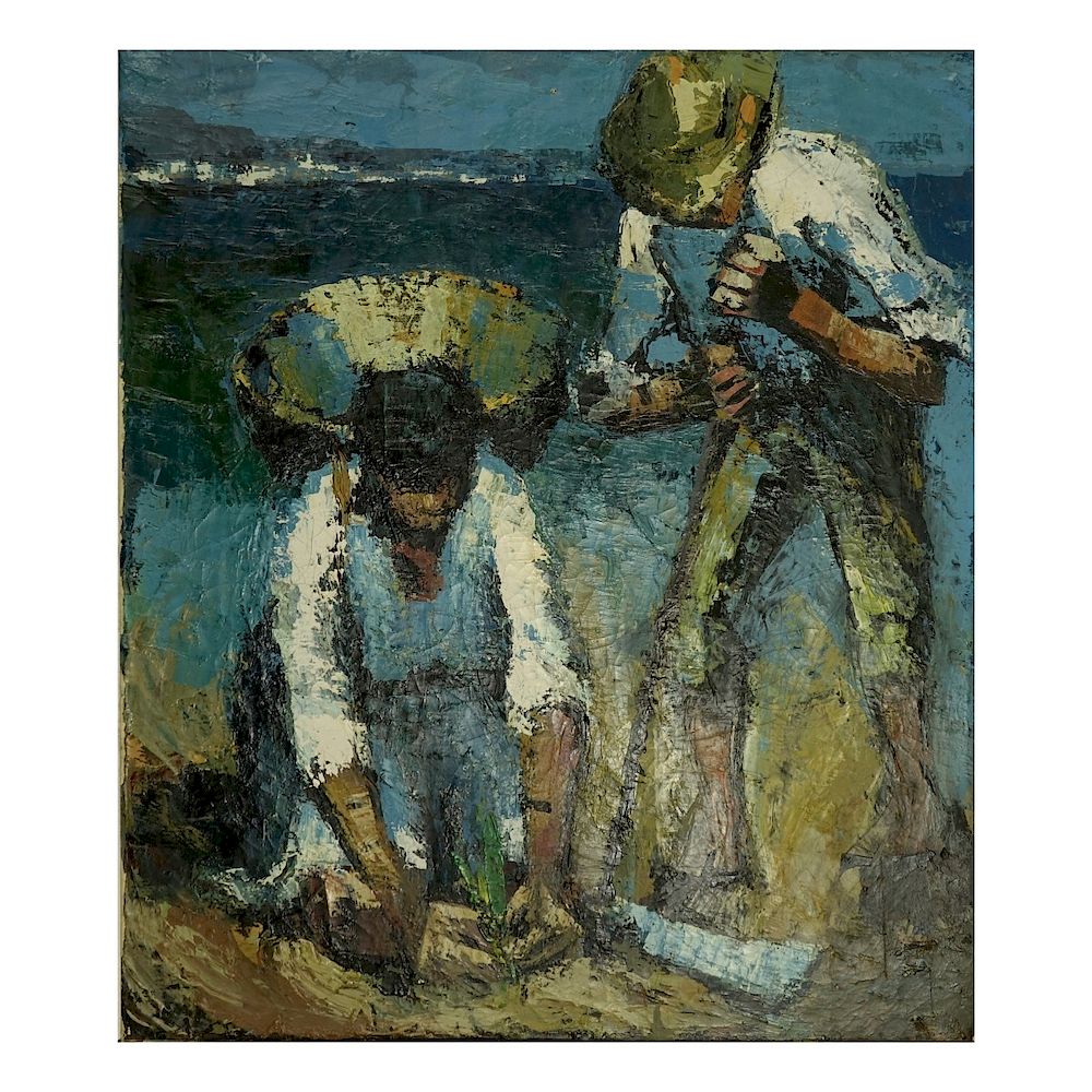 Appraisal: Mid Century O C Clam Diggers Mid Century Oil on