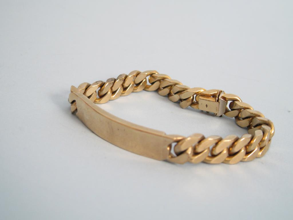 Appraisal: A ct gold Identity Bracelet London import marks approx gms