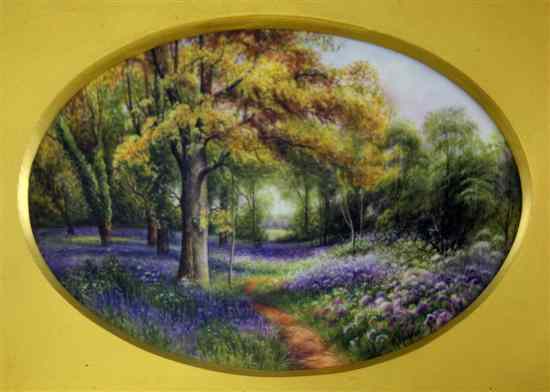 Appraisal: A Royal Worcester plaque of Bluebells Kew painted by Rushton