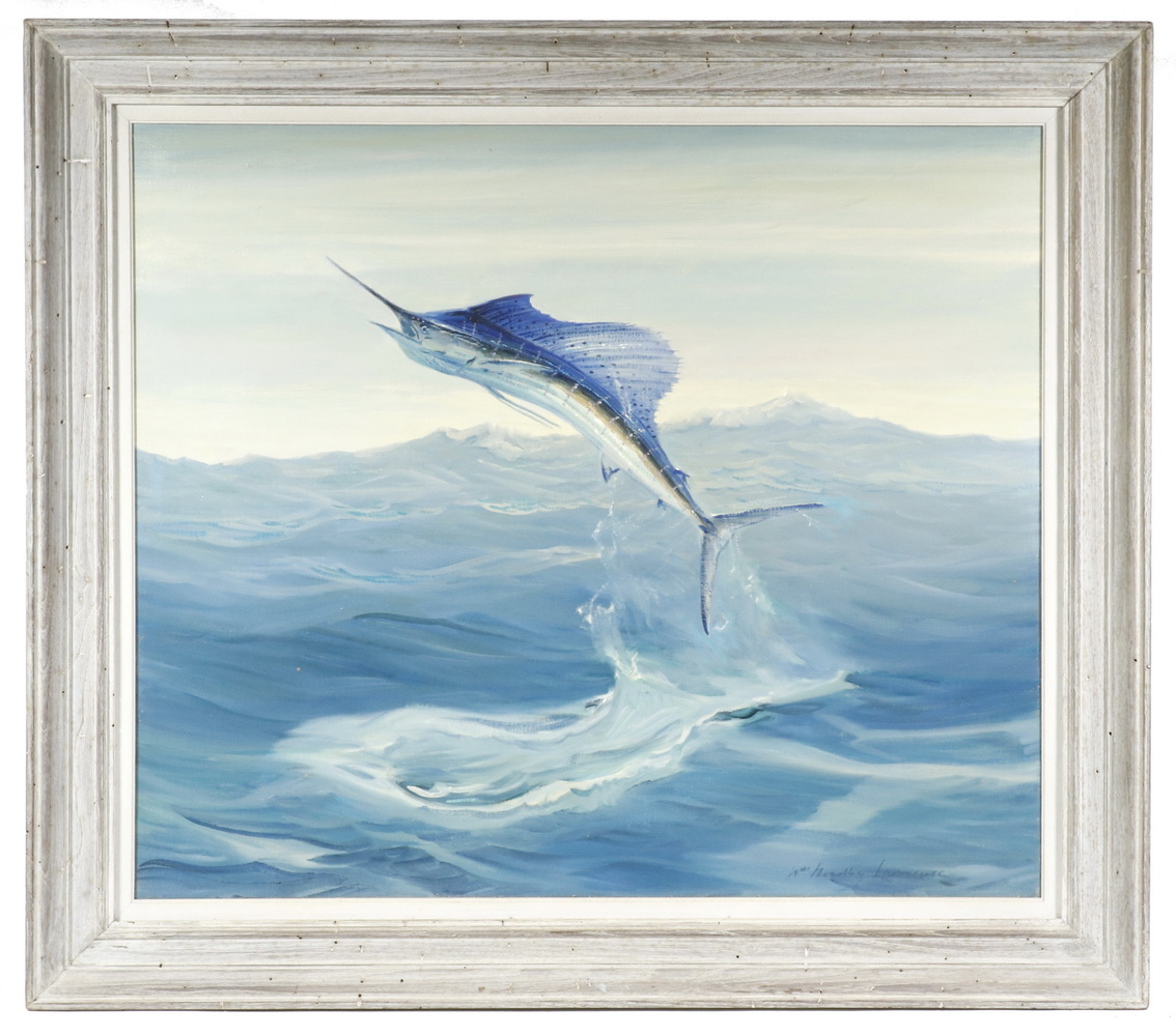 Appraisal: WILLIAM GOADBY LAWRENCE NY ME - Sails Flying Marlin Breaching