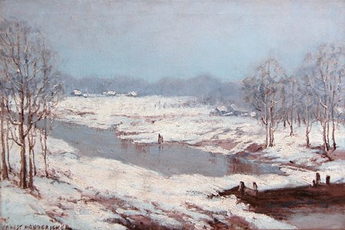 Appraisal: Artist Fredericks Ernest T American - Title Snowy Atmospheric Landscape