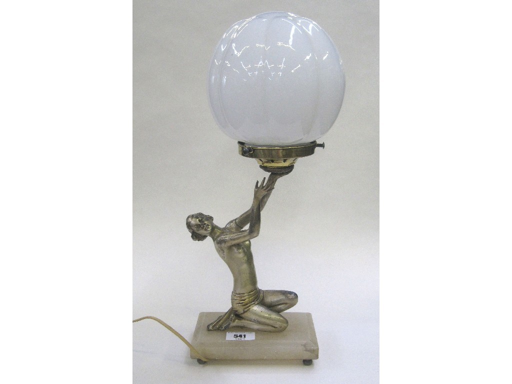 Appraisal: Art Deco figural lamp