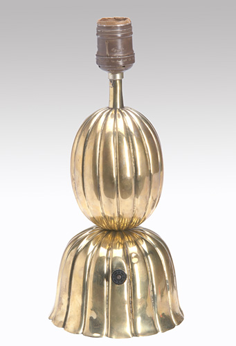 Appraisal: JOSEF HOFFMANN WIENER WERKSTATTE Brass table lamp of ribbed bulbous