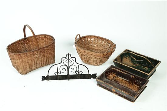 Appraisal: GROUP OF ITEMS American Early th century woven splint baskets