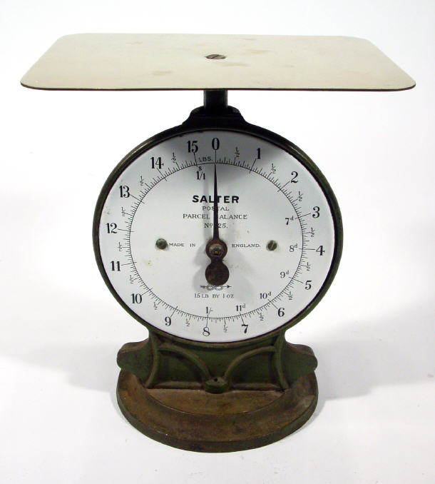 Appraisal: Pair of Salter postal parcle balance scales with enamelled dial