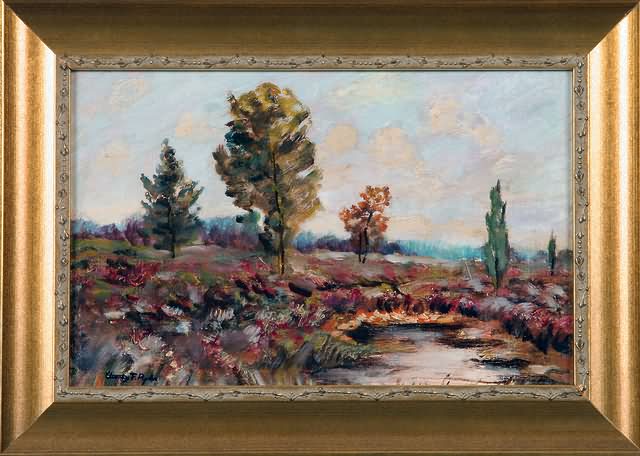 Appraisal: Landscape oil on board x sight SLL Chauncy F Ryder