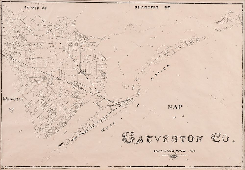 Appraisal: A FACSIMILE CADASTRAL MAP Map of Galveston Co General Land