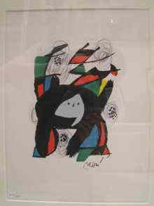 Appraisal: Miro Spanish A print signed in the print ''Miro'' x