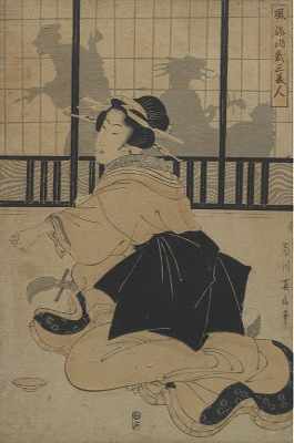 Appraisal: Utagawa Kunisada Japanese - Geisha in a teahouse Woodblock print