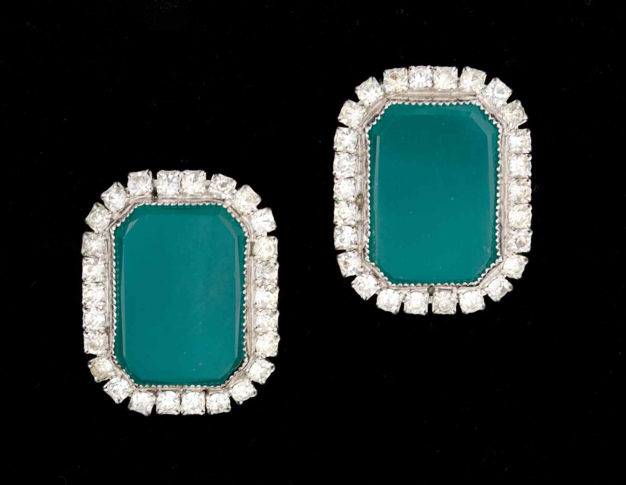 Appraisal: Scaasi Costume Jewelry Ear Clips A pair of Scaasi faux