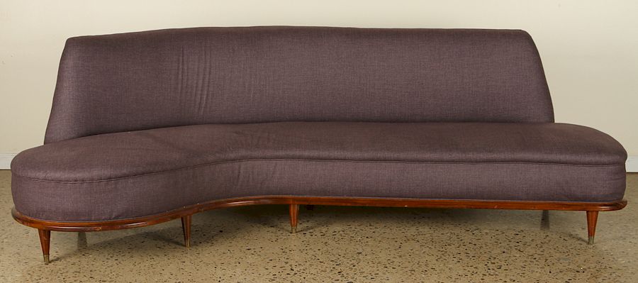 Appraisal: MID CENTURY MODERN CURVED BOOMERANG FORM SOFA A mid century