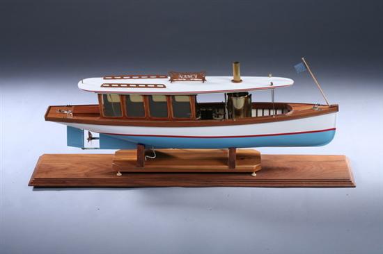 Appraisal: SHIP MODEL STEAM LAUNCH Full model of steam launch Nancy