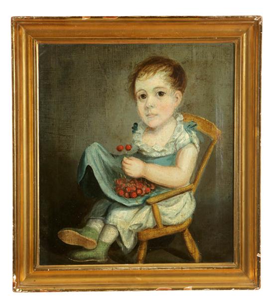 Appraisal: PORTRAIT OF A CHILD AMERICAN SCHOOL MID TH CENTURY Oil