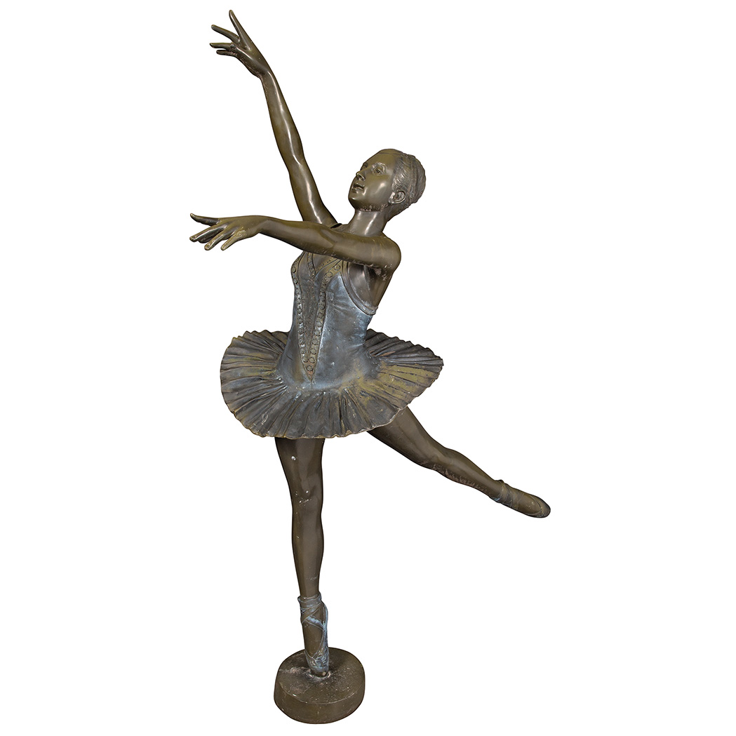 Appraisal: Patinated-Metal Garden Figure of a Ballerina Modern The young dancer