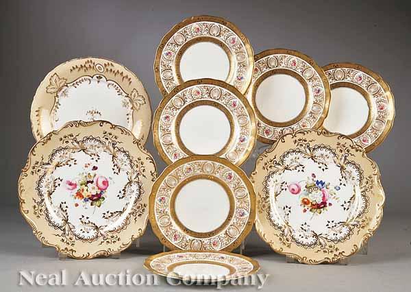 Appraisal: A Pair of Late Georgian Porcelain Dessert Plates c beige