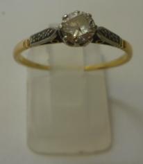 Appraisal: A DIAMOND SOLITAIRE RING the brilliant cut stone approximately cts