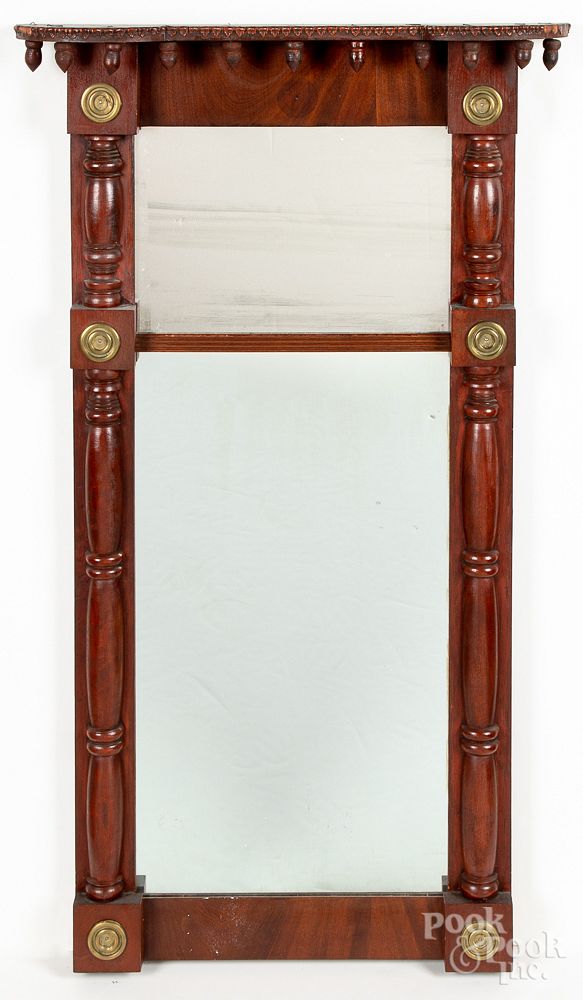 Appraisal: Sheraton mahogany mirror ca Sheraton mahogany mirror ca x Condition