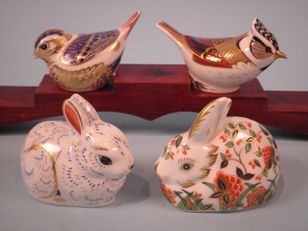 Appraisal: Four Royal Crown Derby figures of animals bunny meadow rabbit