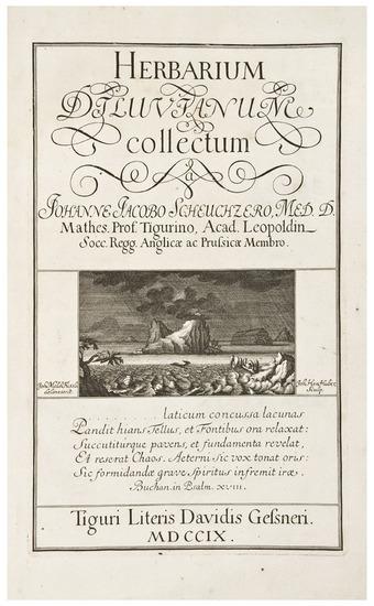 Appraisal: SCHEUCHZER Johann Jakob - Herbarium diluvianum collectum Z rich David