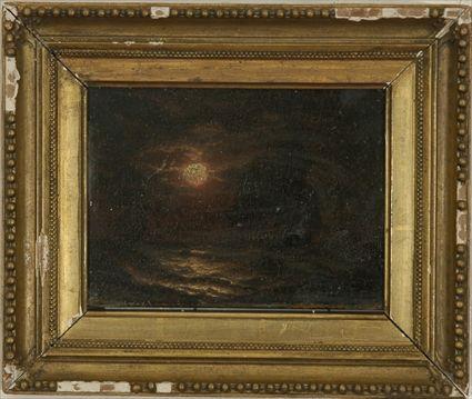 Appraisal: Ship in the Moonlight Oil on Board